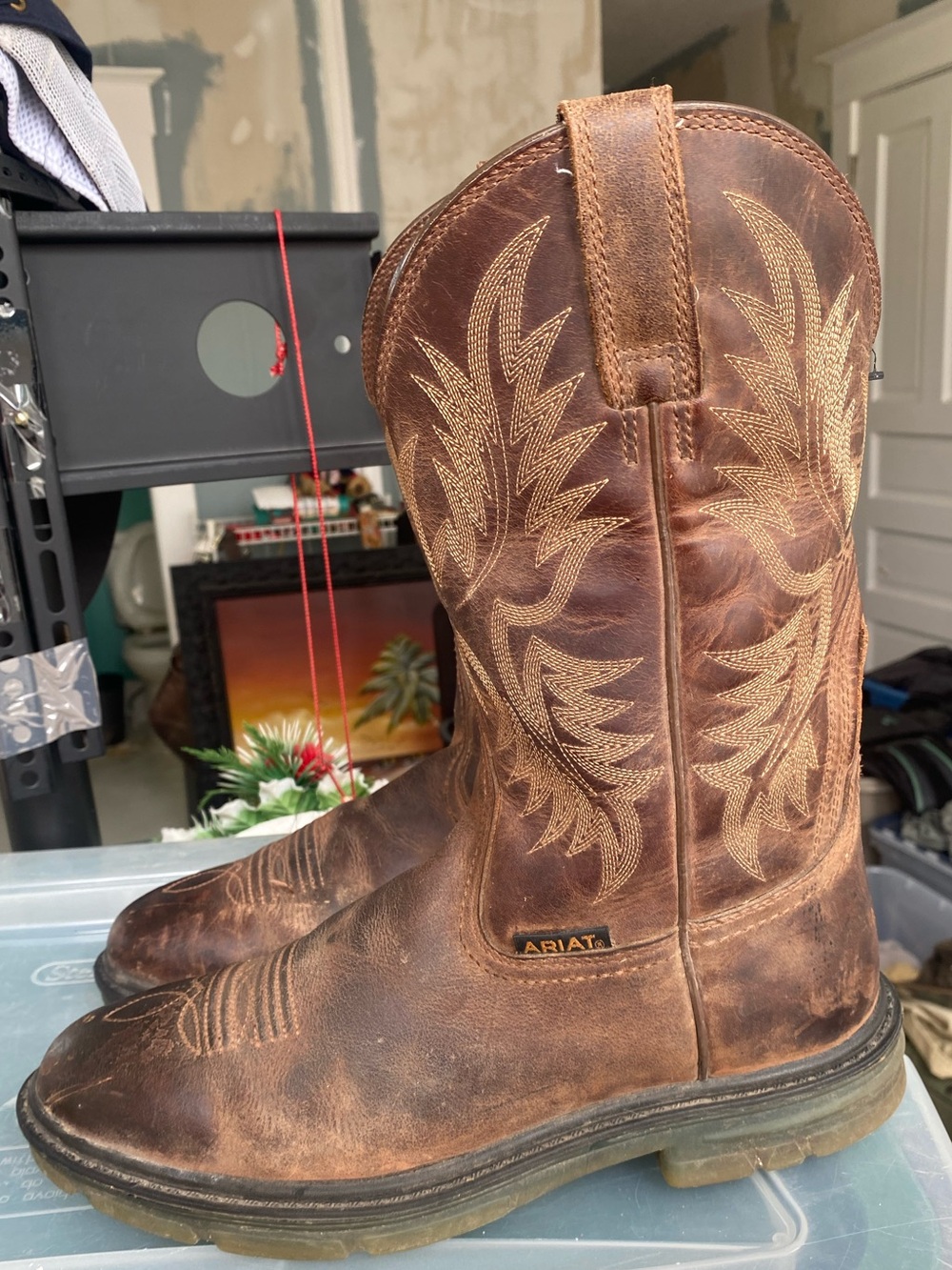 ARIAT Maverick II Mens 9 D Brown Work Boots Western Ranch Cowboy 10008649
